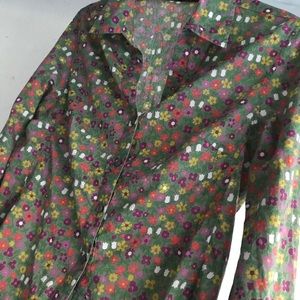 French Inspired Button Down Floral Cotton Shirt